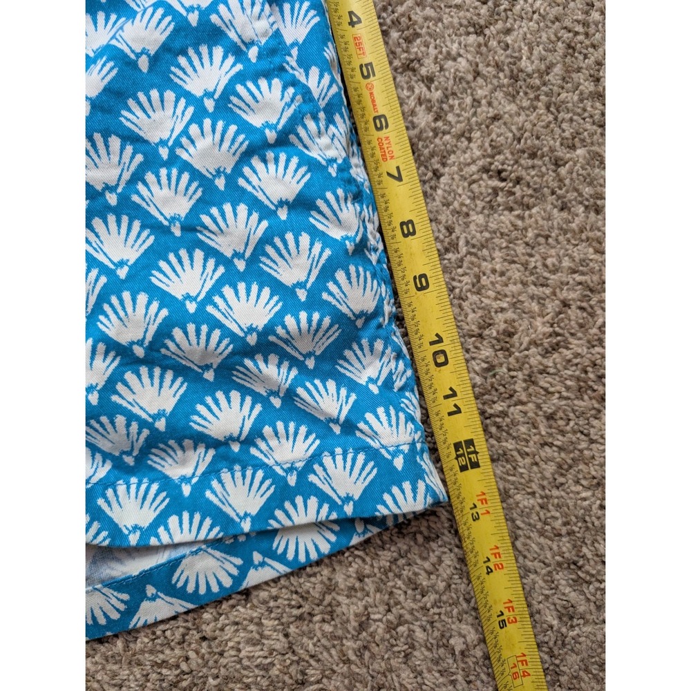 J.Crew Chino Shorts Women's 12 Blue Teal Seashell Print Beach Preppy Resortwear - Picture 7 of 10